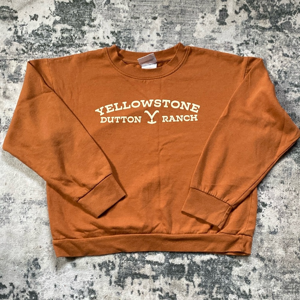 Yellowstone  Burnt Orange Crop Sweatshirt Size M
